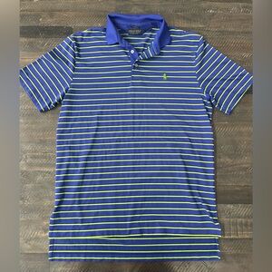 Polo Golf by Ralph Lauren Men's Blue Striped Shirt Performance size Medium